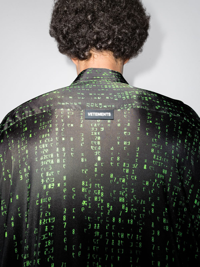 Shop Vetements Green Code Long-sleeve Shirt In Schwarz