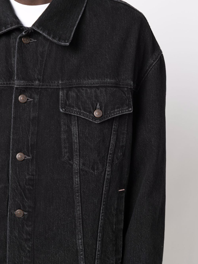 Shop Acne Studios Classic Denim Jacket In Schwarz