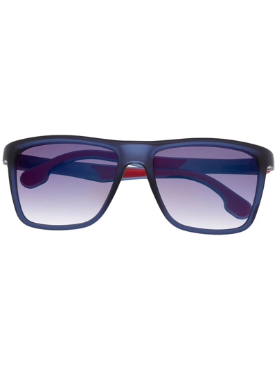 Shop Carrera Rectangle-frame Sunglasses In Blau