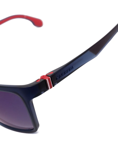 Shop Carrera Rectangle-frame Sunglasses In Blau