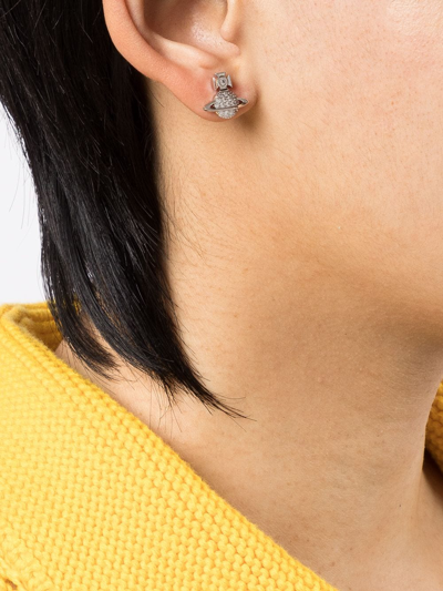 Shop Vivienne Westwood Tamia Orb Stud Earrings In Silver