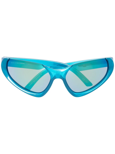 Shop Balenciaga Xpander Cat-eye Frame Sunglasses In Blue