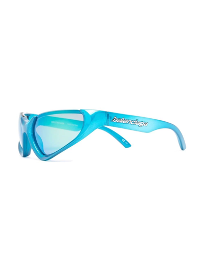 Shop Balenciaga Xpander Cat-eye Frame Sunglasses In Blue