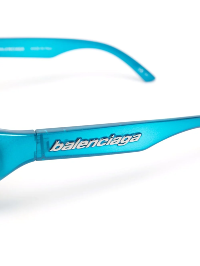 Shop Balenciaga Xpander Cat-eye Frame Sunglasses In Blue
