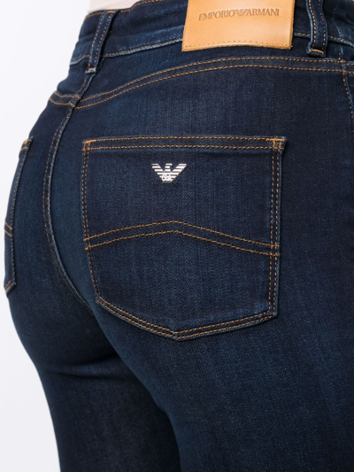 Shop Emporio Armani Mid-rise Skinny Jeans In Blau