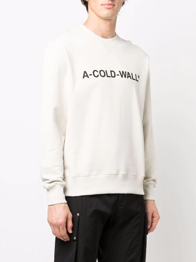 Shop A-cold-wall* Logo-print Cotton Sweatshirt In Bn Bone