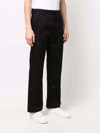 Shop 424 Wide-leg Low-rise Trousers In Schwarz