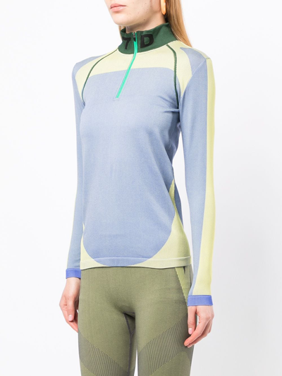 7 Days Active Half-zip Long-sleeved Jumper In Blau