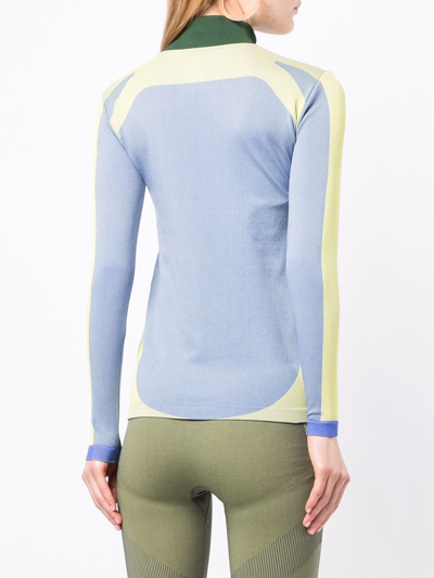 7 Days Active Half-zip Long-sleeved Jumper In Blau