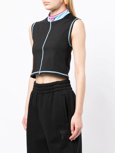 7 Days Active Picabo Stretch Nylon Running Top In Schwarz
