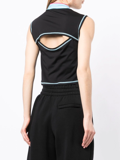 7 Days Active Picabo Stretch Nylon Running Top In Schwarz
