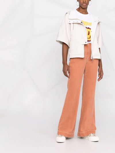 Moorer Lightweight Short-sleeved Hooded Jacket In Nude