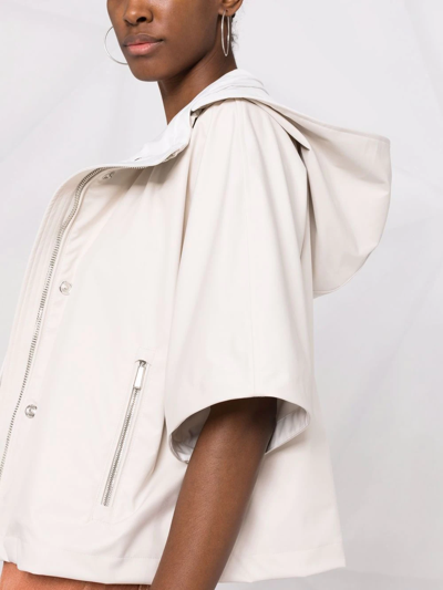 Moorer Lightweight Short-sleeved Hooded Jacket In Nude