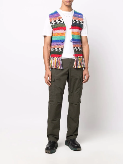 Dsquared2 Fringed Colour-block Waistcoat In Rot