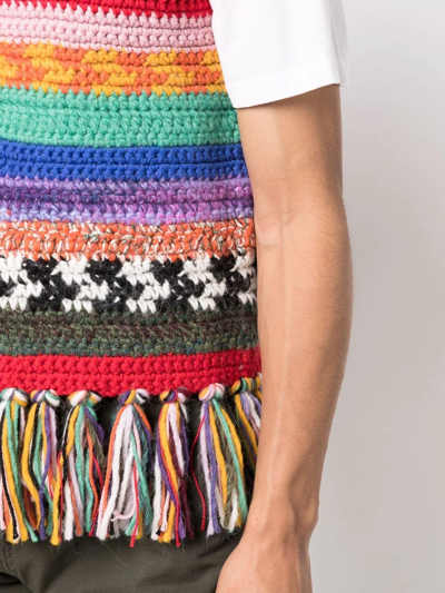 Dsquared2 Fringed Colour-block Waistcoat In Rot