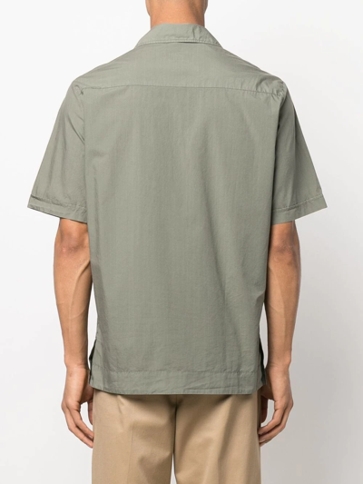 Shop Aspesi Short-sleeve Cotton Shirt In Grün