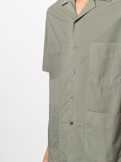 Shop Aspesi Short-sleeve Cotton Shirt In Grün