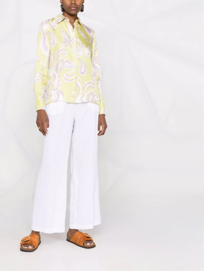 Shop Aspesi Elasticated Straight-leg Trousers In Weiss