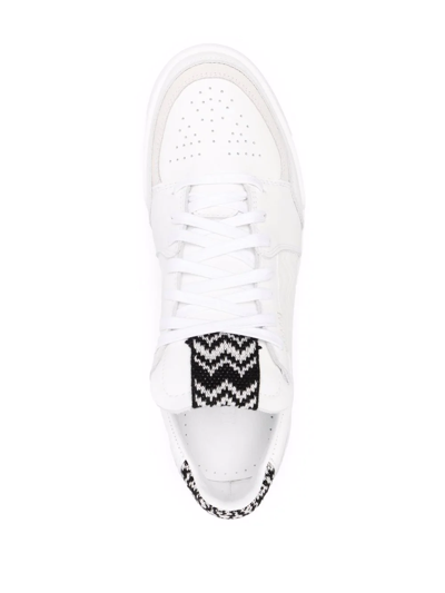 Shop Missoni Zig-zag Leather Lo-top Sneakers In White