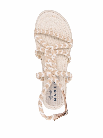 Shop Manebi Braided Strappy Sandals In Nude
