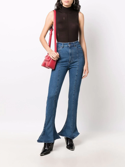 Amiri Distressed Cashmere Turtleneck Tank In Braun