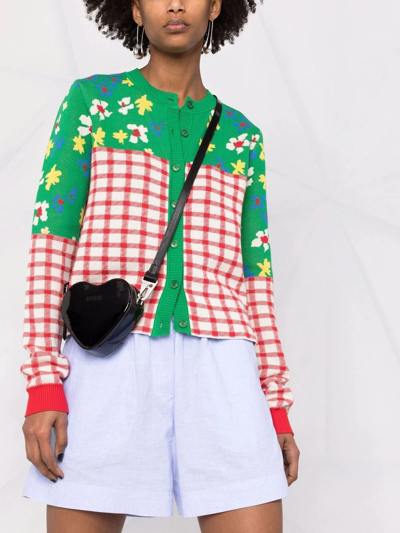 Shop Molly Goddard Check-pattern Round-neck Cardigan In Grün