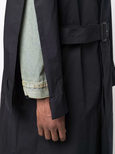Shop Maison Margiela Layered Cotton Trench Coat In 900 Blue