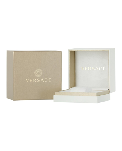 Shop Versace Palazzo Empire Greca Leather Watch In Blue