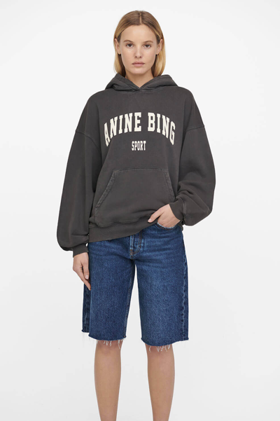 Shop Anine Bing Harvey Sweatshirt In Washed Black