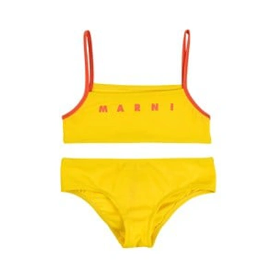 Shop Marni Yellow Logo Bikini