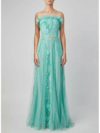 Shop Elie Saab Strapless Beaded Gown