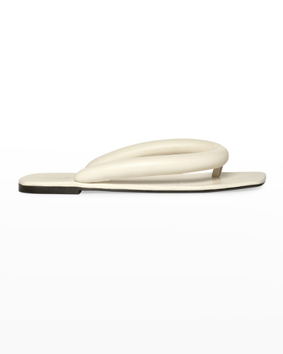 Shop Staud Rio Padded Thong Flat Sandals In Cream
