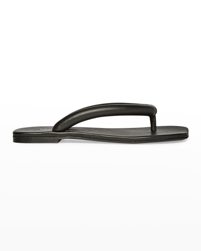Shop Staud Rio Padded Thong Flat Sandals In Black