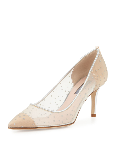 Shop Sjp By Sarah Jessica Parker Glass 70mm Mesh Pumps In Silver
