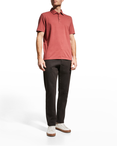 Shop Vince Men's Garment-dyed Polo Shirt In Washed Wild Berry