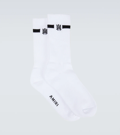 Shop Amiri Ma Cotton Ankle Socks In Black