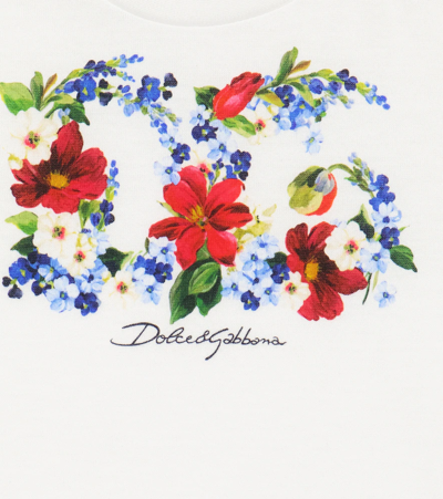 Shop Dolce & Gabbana Baby Logo Printed Cotton T-shirt In Giad.pittor.f.b.ott