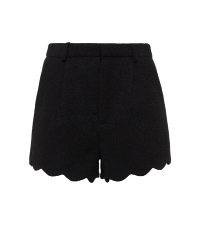 Shop Saint Laurent Wool-blend Tweed Shorts In Noir