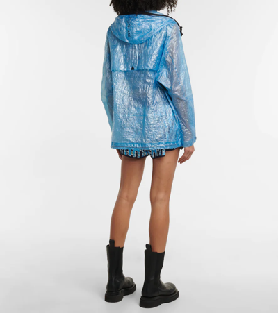 Shop Moncler Landry Raincoat In Blue