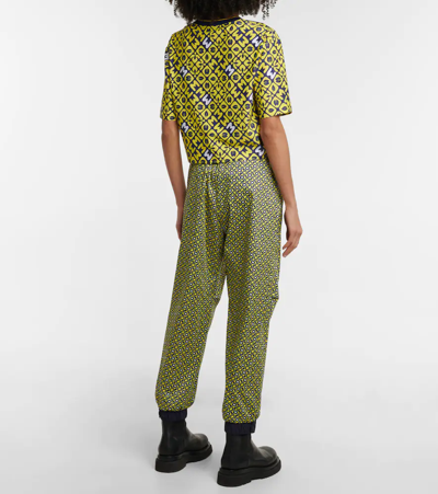 Shop Moncler Printed Cropped T-shirt In Yellow