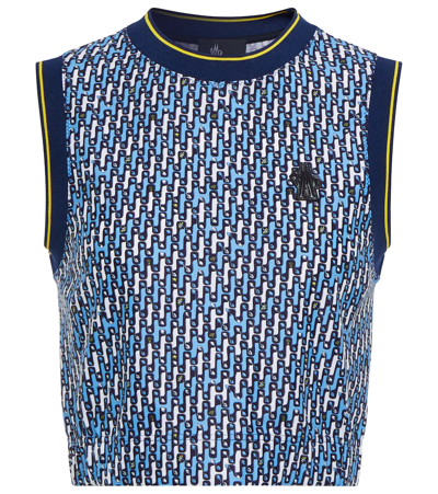 Shop Moncler Printed Top In Blue