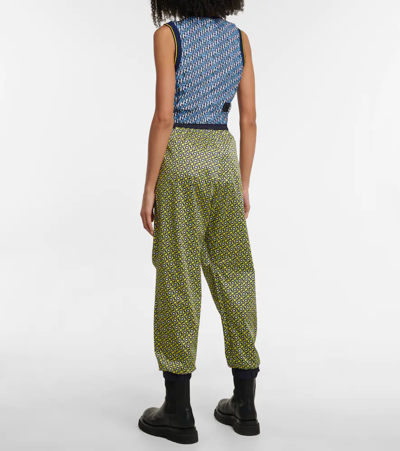 Moncler Abstract-pattern Cropped Tank Top In Blue