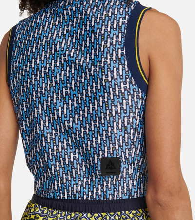 Shop Moncler Printed Top In Blue