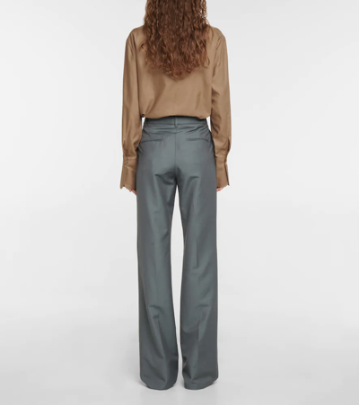 Shop The Row Pietro Split-hem Wool-blend Pants In Willow