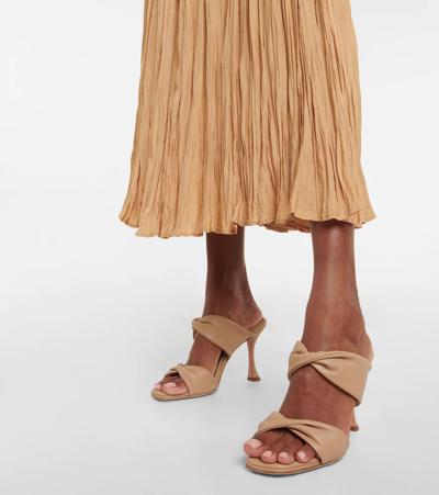 Shop Aquazzura Twist 95 Leather Sandals In New Nude