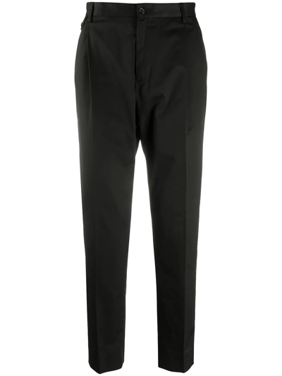 Shop Dolce & Gabbana Cropped Tapered Trousers In Schwarz