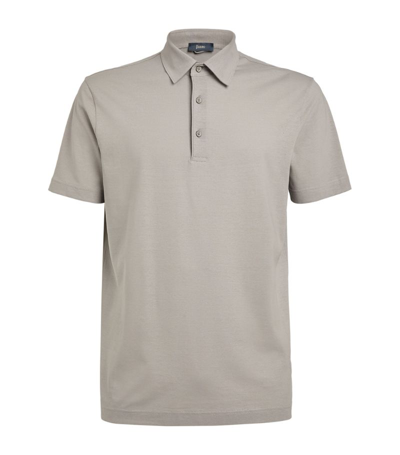 Shop Herno Cotton Polo Shirt In Grey