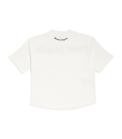 Shop Palm Angels Cotton Logo T-shirt (4-10 Years) In White