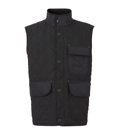 Shop Burberry Diamond-quilted Gilet In Black
