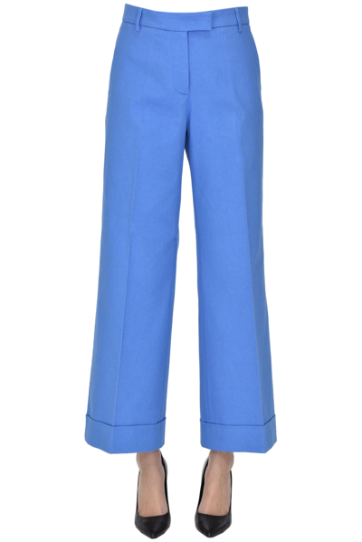Ql2 Quelledue Cotton Trousers In Blue | ModeSens